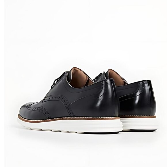 Cole Haan Men Original Grand Wingtip Oxford Leather Black White Shoes main image 4